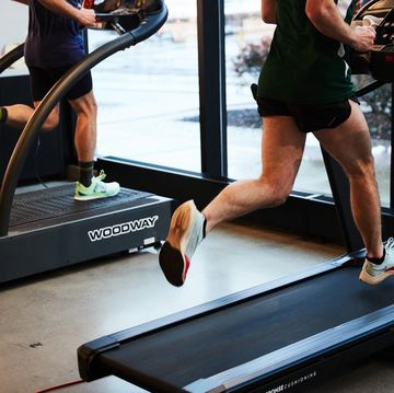 a man running on a treadmill
