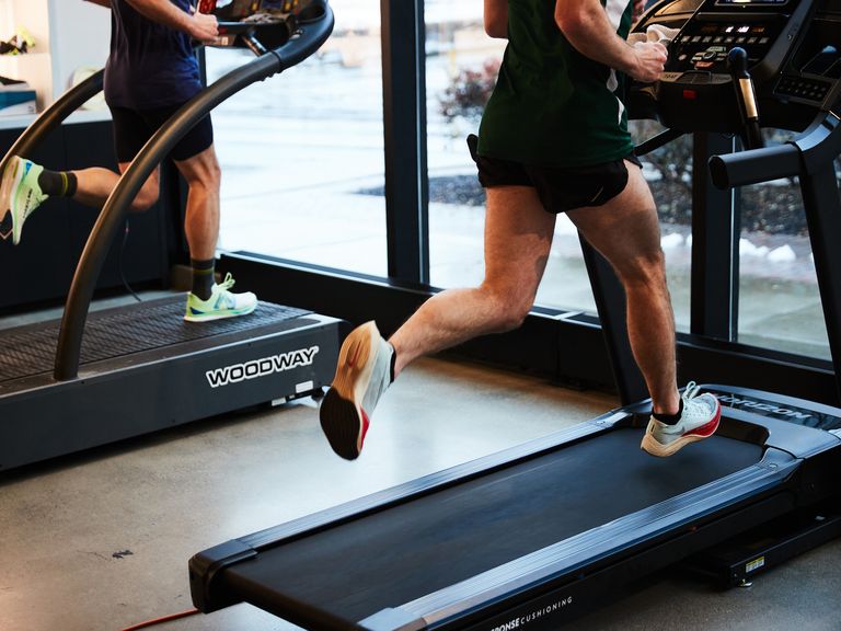 a man running on a treadmill