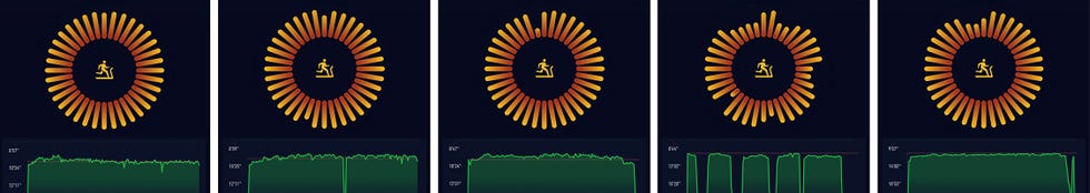 progress tracking for a workout session featuring a visually engaging interface