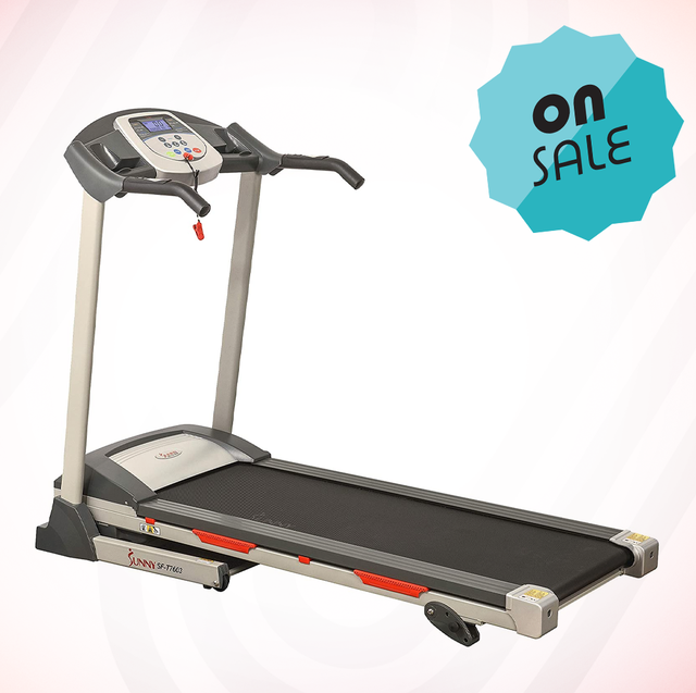 sunny health and fitness electric treadmill with easy foldable design and adjustable incline