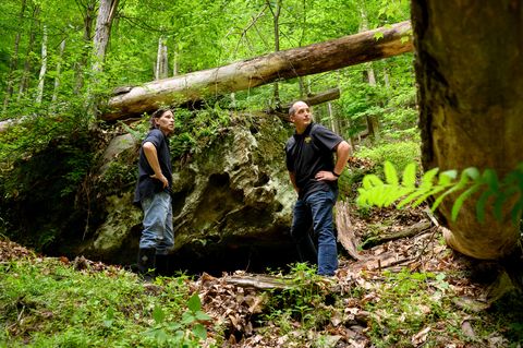 members of the treasure hunting team finders keepers, jason ammerman, of clearfield, pa, left, and kem parada, of clearfield, pa, right, stand near a cave where they believe they discovered a fabled civil war era gold cache that was later secretly recovered by the fbi in dent’s run in benezette township, elk county, pa, on tuesday, june 8, 2021 the cache was allegedly found by dennis parada and his team, finders keepers, in april 2005 after notifying the fbi of the find, they performed an excavation at the elk county site in march 2018 the fbi asserts that nothing was found but parada believes they did recover 7 9 tons of gold valued at upwards of $600 million parada is suing the fbi for a finders fee of 10 or the alleged find justin merriman  for popular mechanics