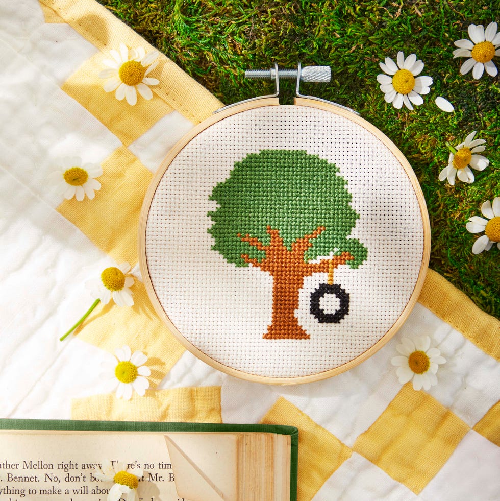 cross stitch tire swing