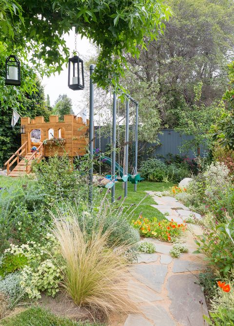 Garden, Yard, Vegetation, Grass, Botany, Landscaping, Grass family, Backyard, Plant, House, 