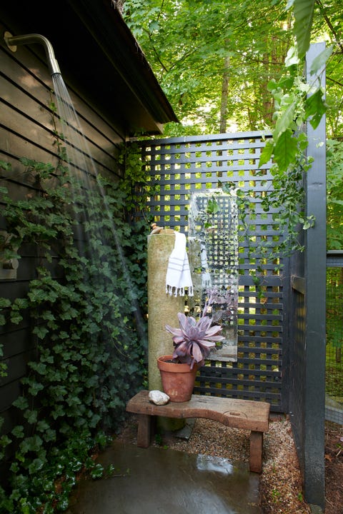 trellis in outdoor shower