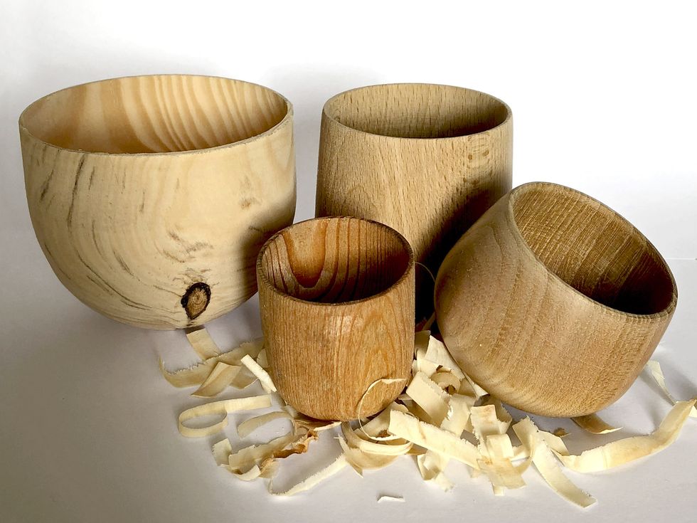 Wood, Bowl, Tableware, earthenware, Beige, 