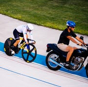 motorpacing on august 6 2021 at the valley preferred cycling center velodrome in trexlertown