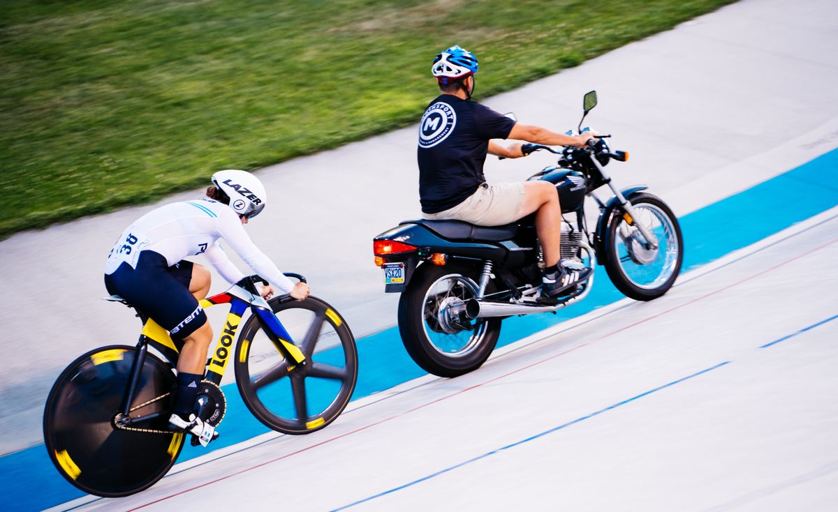 motorpacing on august 6 2021 at the valley preferred cycling center velodrome in trexlertown