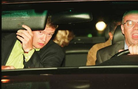 Princess Diana and Dodi Al Fayed in the back of the car where they died in 1997