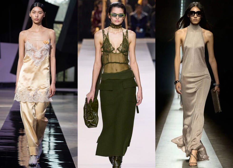 models dressed in lingerie like attire