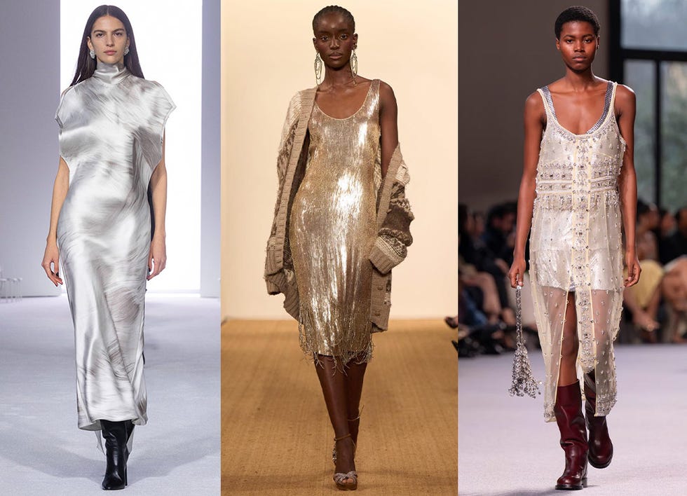 models wearing metallic