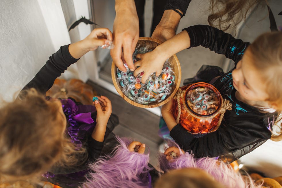 trick or treat tradition on halloween kids asking for sweets and candies
