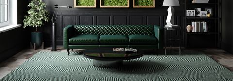 Green, Furniture, Couch, Living room, Black, Coffee table, Table, Room, Sofa bed, Floor, 