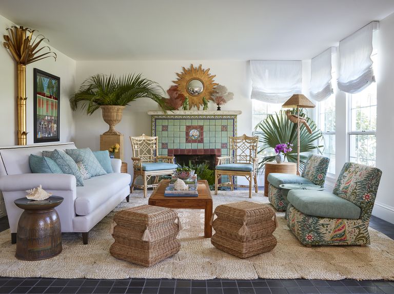 living room, rattan furniture
