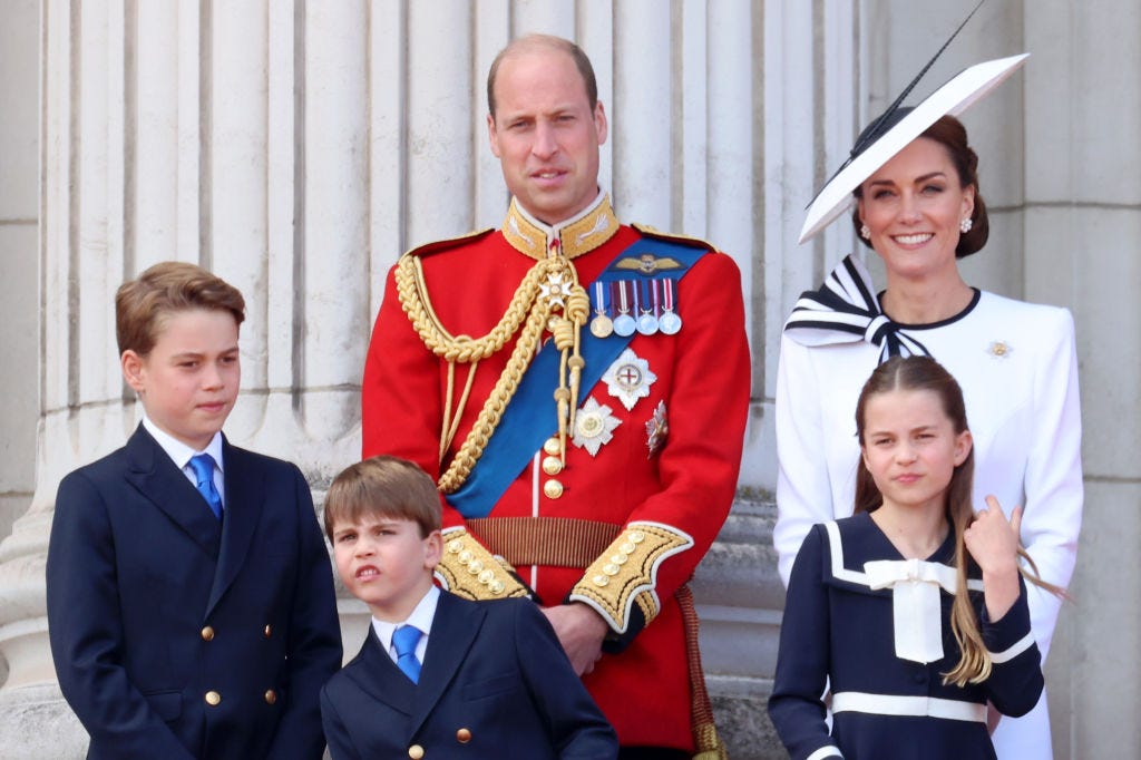 Prince Louis dances on the balcony at Trooping the Colour 2024