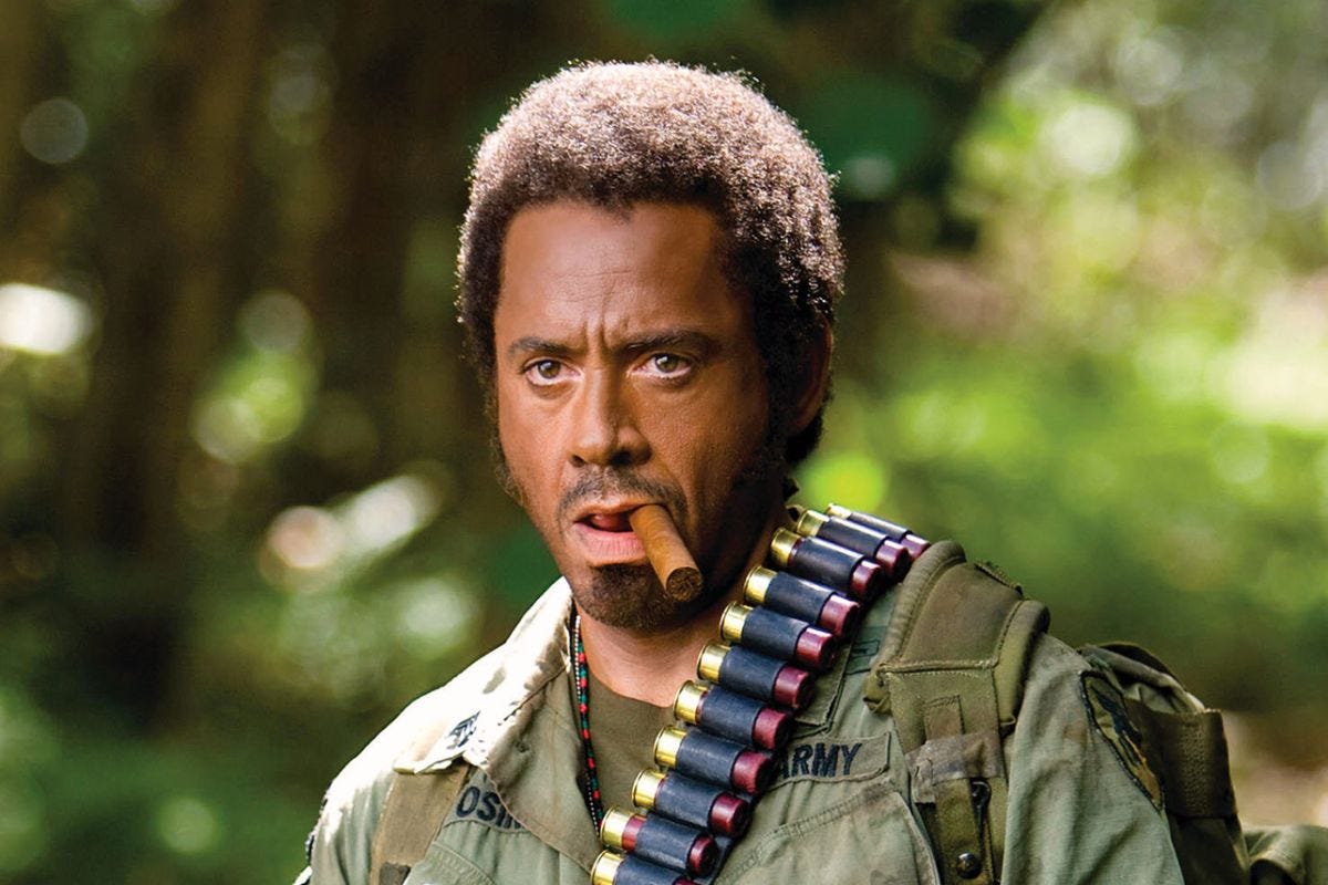 Robert Downey Jr. Blackface Tropic Thunder Robert Downey Jr.