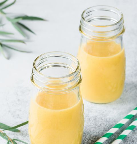 healthy smoothie recipes tropical fruit juice or smoothie in bottle