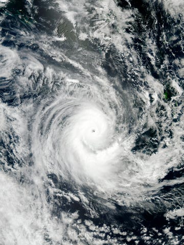 tropical storm at pacific island of new caledonia