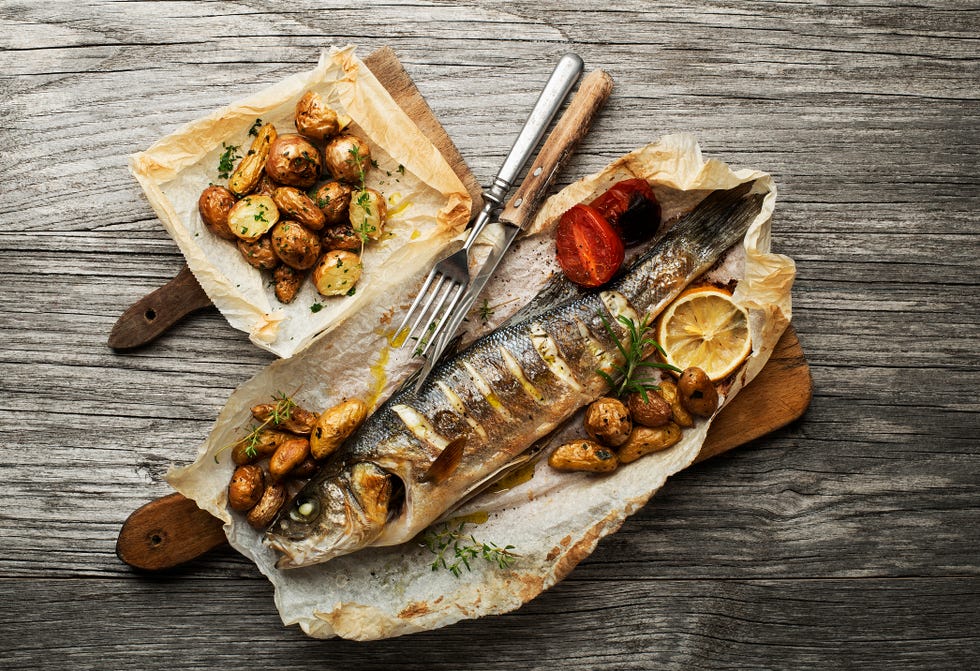 trout with potatoes