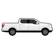white pick-up truck graphic
