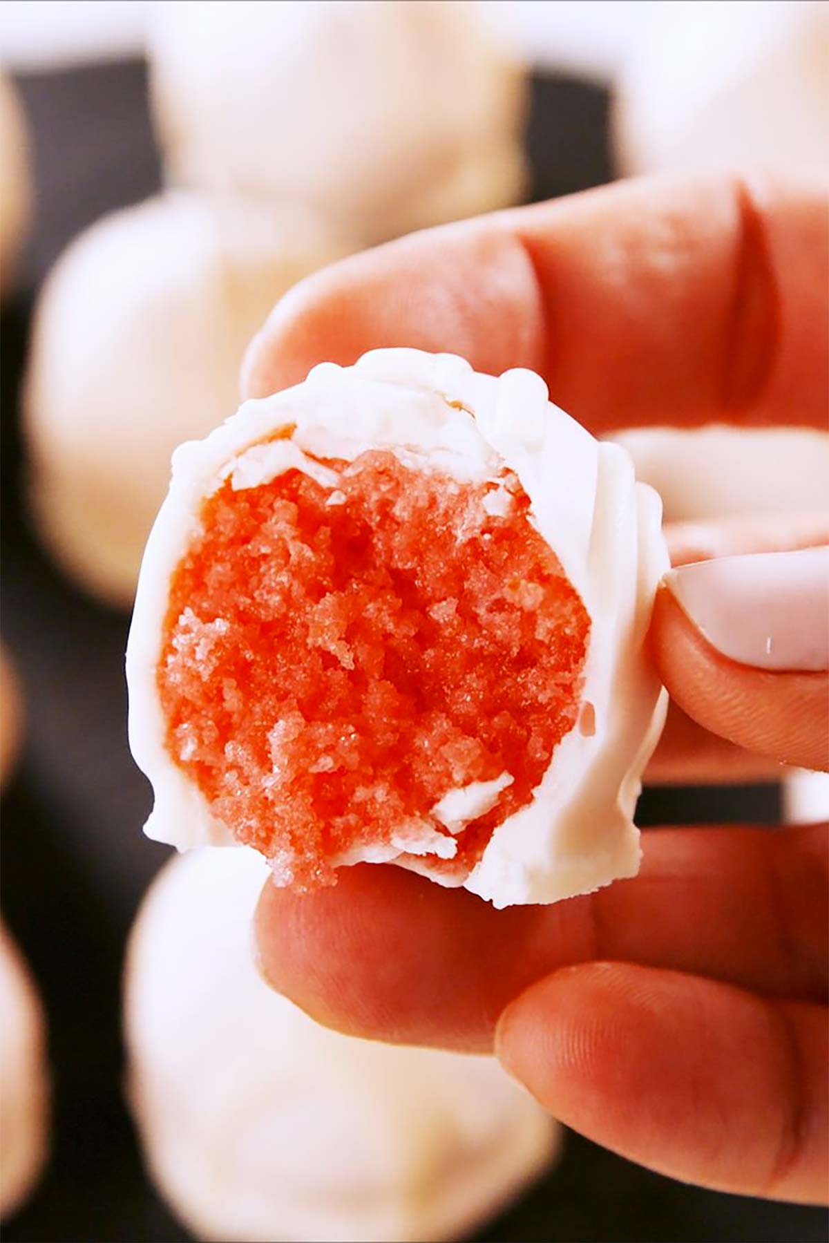 trufas de champán rosado