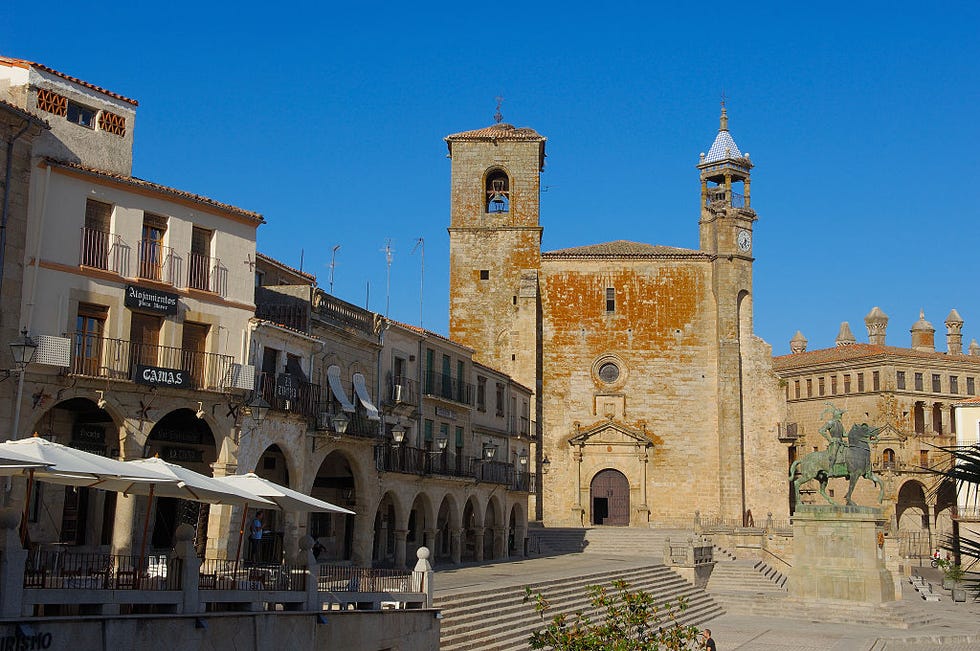 trujillo, san martin church, monument to francisco pizarro, spain