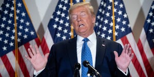 topshot   us president donald trump speaks during a press conference following the senate republicans policy luncheon on capitol hill in washington, dc, on may 19, 2020 photo by saul loeb  afp photo by saul loebafp via getty images