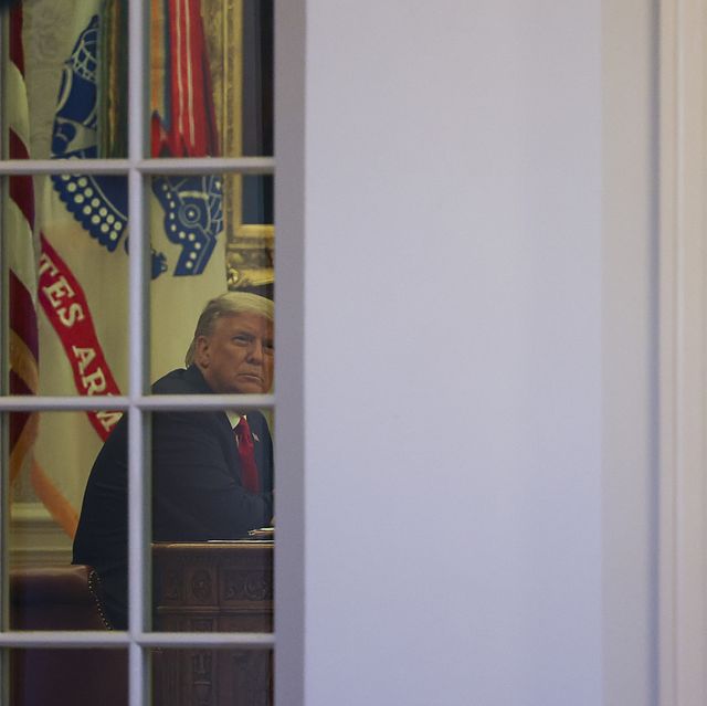 washington, dc   november 13 us president donald trump sits in the oval office after speaking about operation warp speed in the rose garden at the white house on november 13, 2020 in washington, dc the is the first time president trump has spoken since election night last week, as covid 19 infections surge in the united states photo by tasos katopodisgetty images
