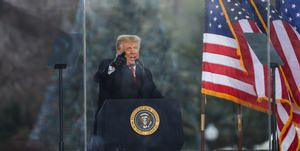 washington dc, usa   january 6 us president donald trump speaks at "save america march" rally in washington dc, united states on january 06, 2021 photo by tayfun coskunanadolu agency via getty images