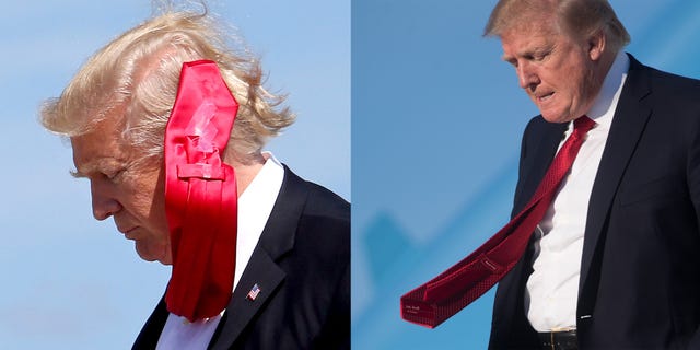 prompthunt: donald trump wearing white shirt and red tie