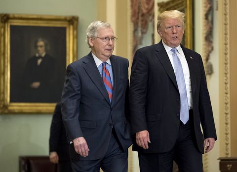 President Trump meets with Republican Senators on Capitol Hill