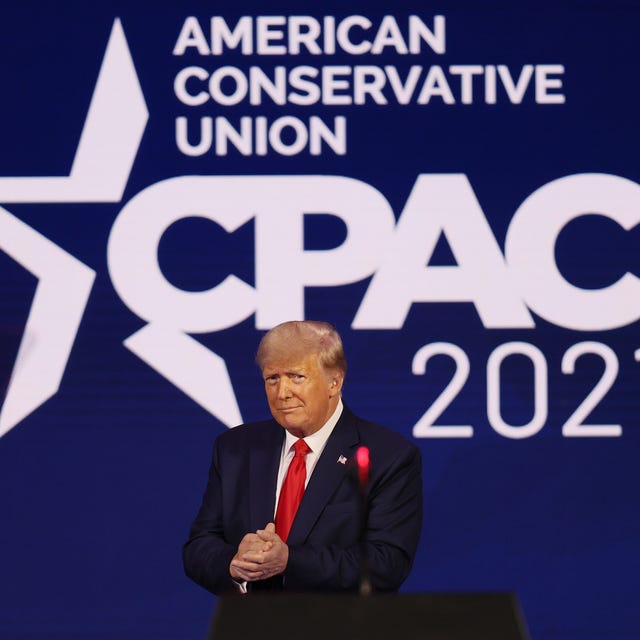 orlando, florida   february 28  former president donald trump addresses the conservative political action conference held in the hyatt regency on february 28, 2021 in orlando, florida begun in 1974, cpac brings together conservative organizations, activists, and world leaders to discuss issues important to them photo by joe raedlegetty images