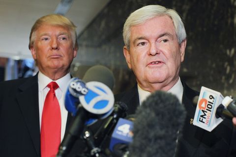GOP Presidential Hopeful Newt Gingrich Meets With Donald Trump In New York