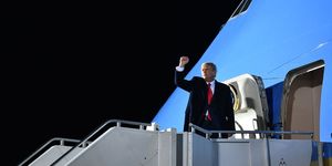 us president donald trump boards air force one before departing from duluth international airport after a campaign rally in duluth, minnesota on september 30, 2020 photo by mandel ngan  afp photo by mandel nganafp via getty images