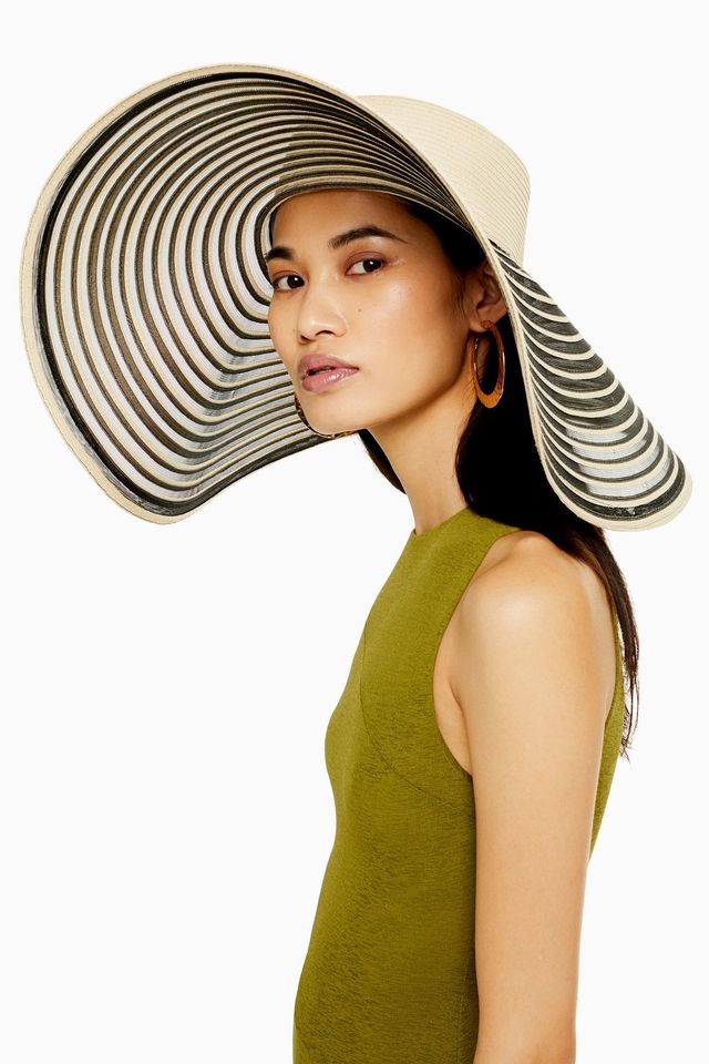 Monochrome oversized straw hat topshop