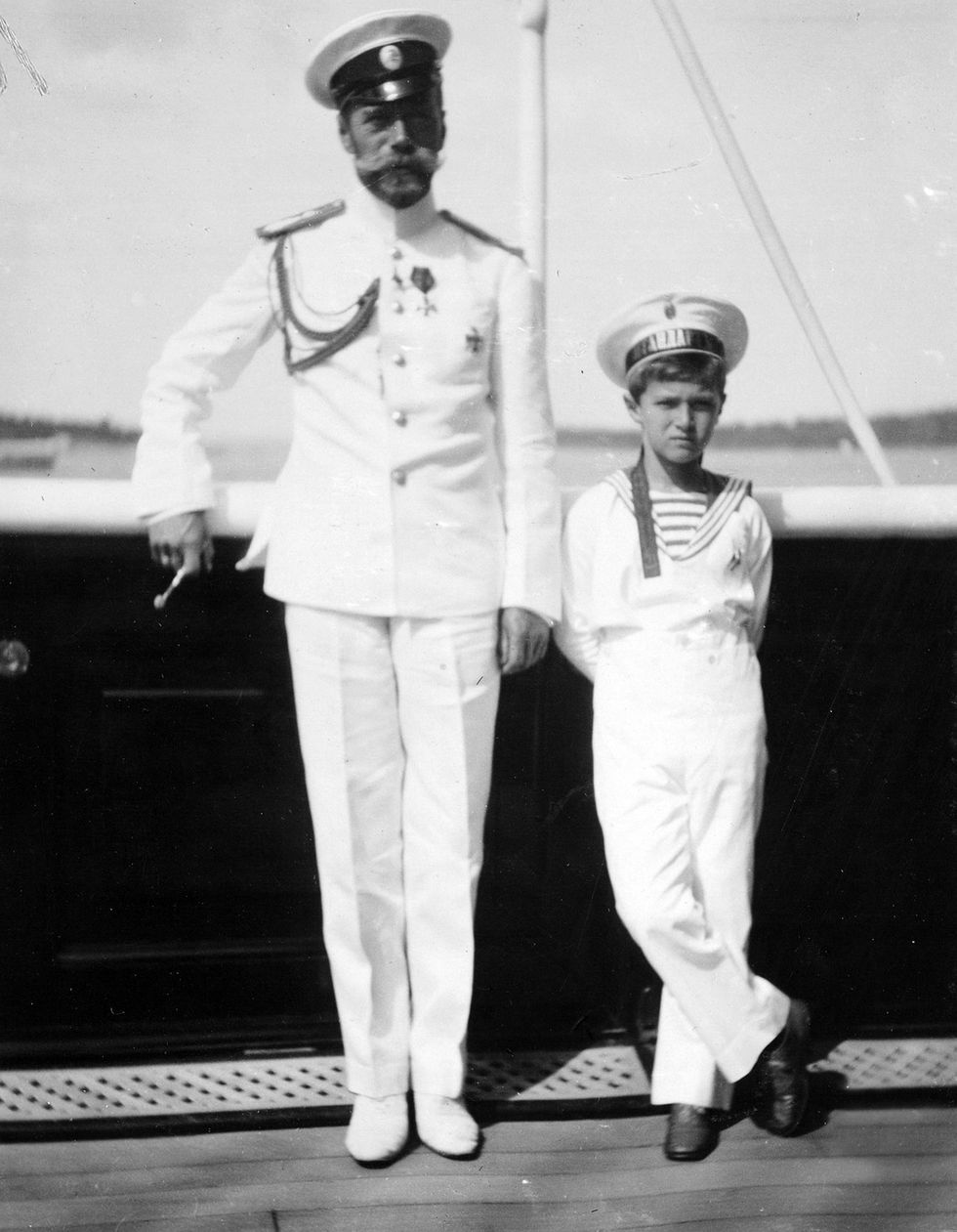 tsar nicholas ii of russia with his son, alexei the tsarevich