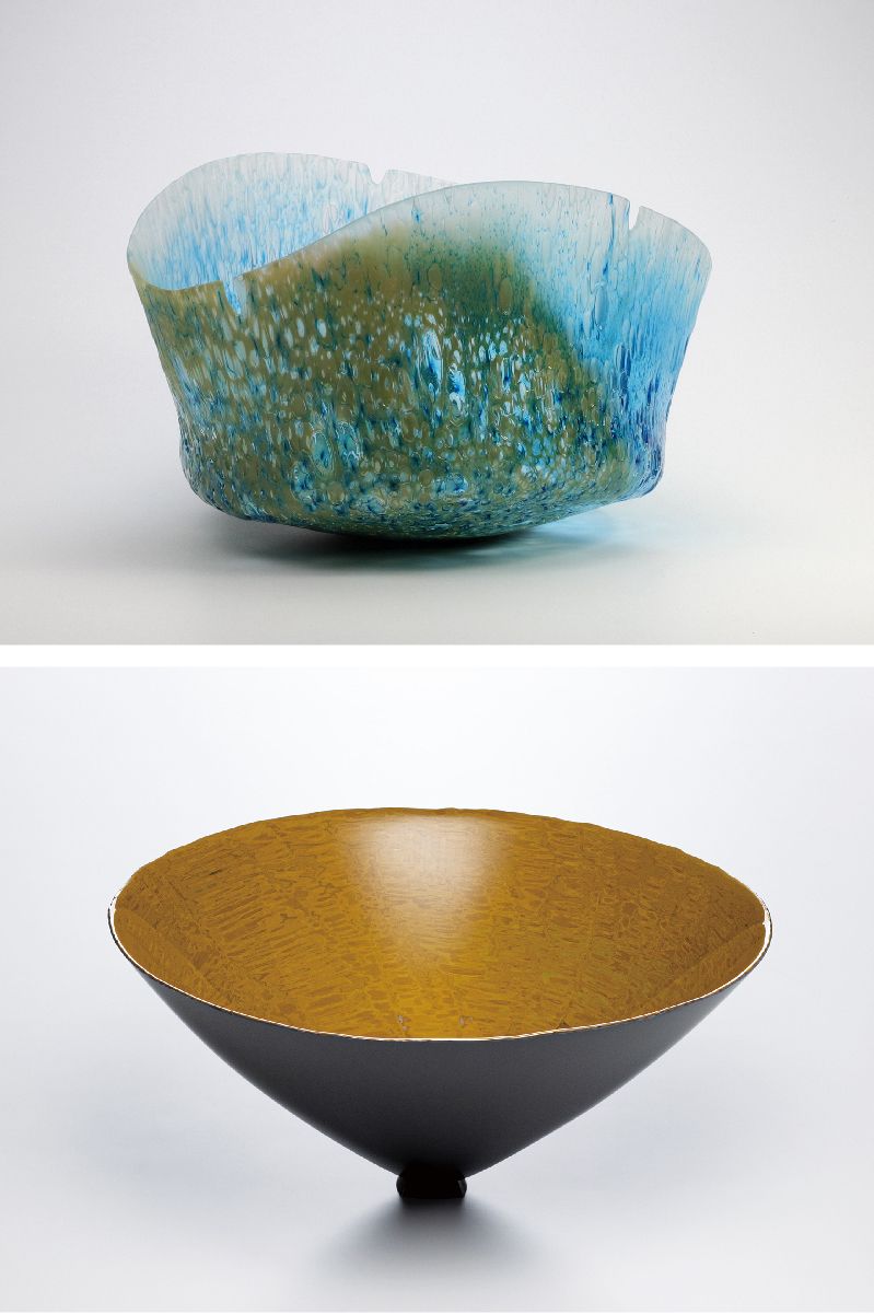 真作保証】 田中光謙 自作 青磁花 人気作家 日本伝統工芸展 日本工芸