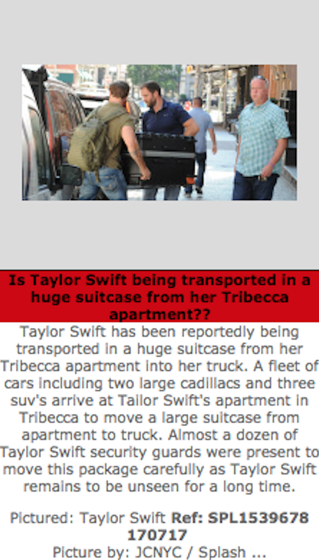 Ridiculous story of the year: people genuinely think Taylor Swift’s inside this massive box