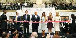 republican presidential nominee donald trump delivers remarks before a ribbon cutting ceremony at the new trump international hotel october 26, 2016 in washington, dc the hotel, built inside the historic old post office, has 263 luxry rooms, including the 6,300 square foot 'trump townhouse' at 100,000 a night, with a five night minimum the trump organization was granted a 60 year lease to the historic building by the federal government before the billionaire new york real estate mogul announced his intent to run for president