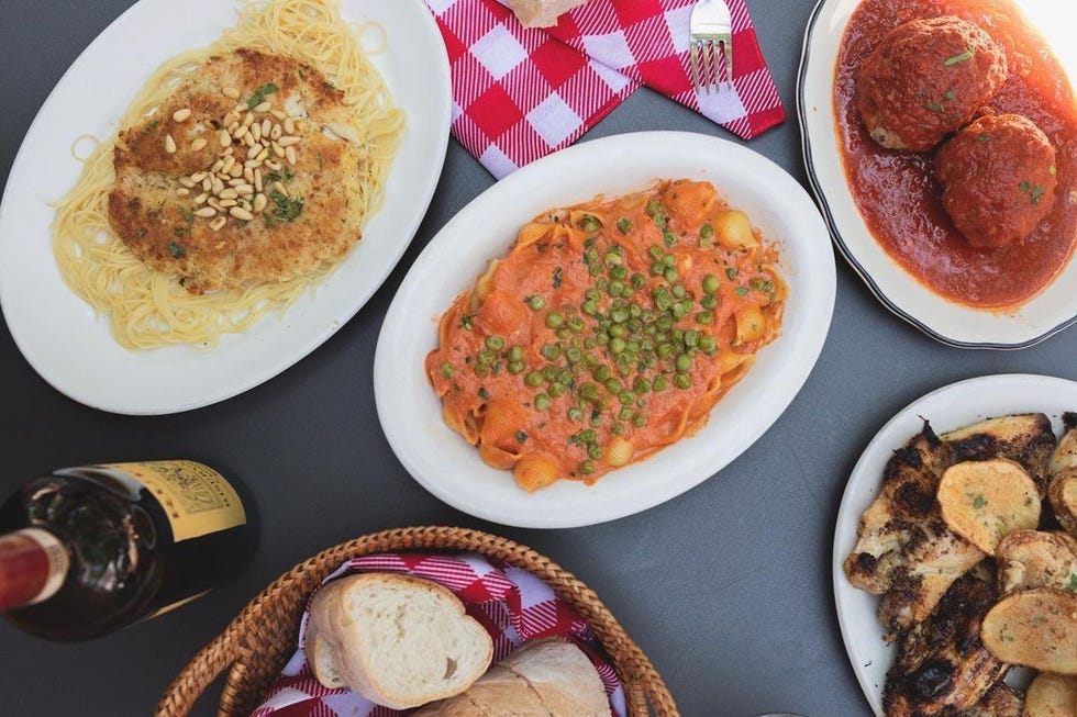 a table full of food