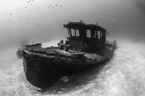 a tugboat wreck in the bahamas