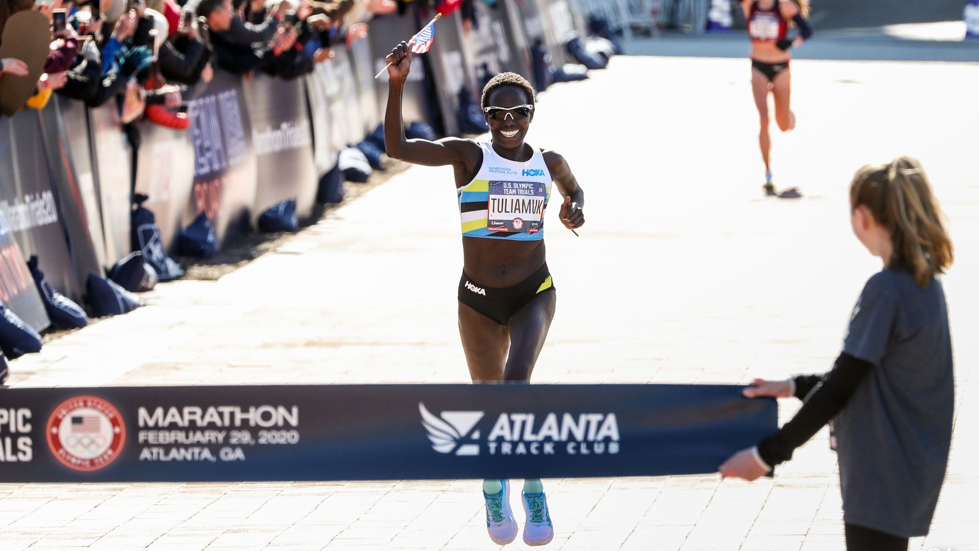 Aliphine Tuliamuk during the 2020 Olympic Marathon Trials