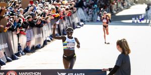 Aliphine Tuliamuk during the 2020 Olympic Marathon Trials
