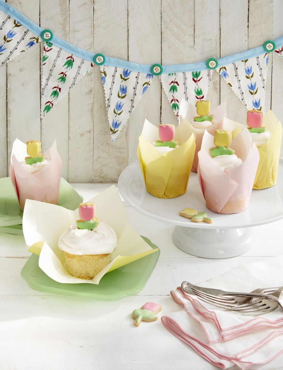 tulip cupcake topper bridal shower idea