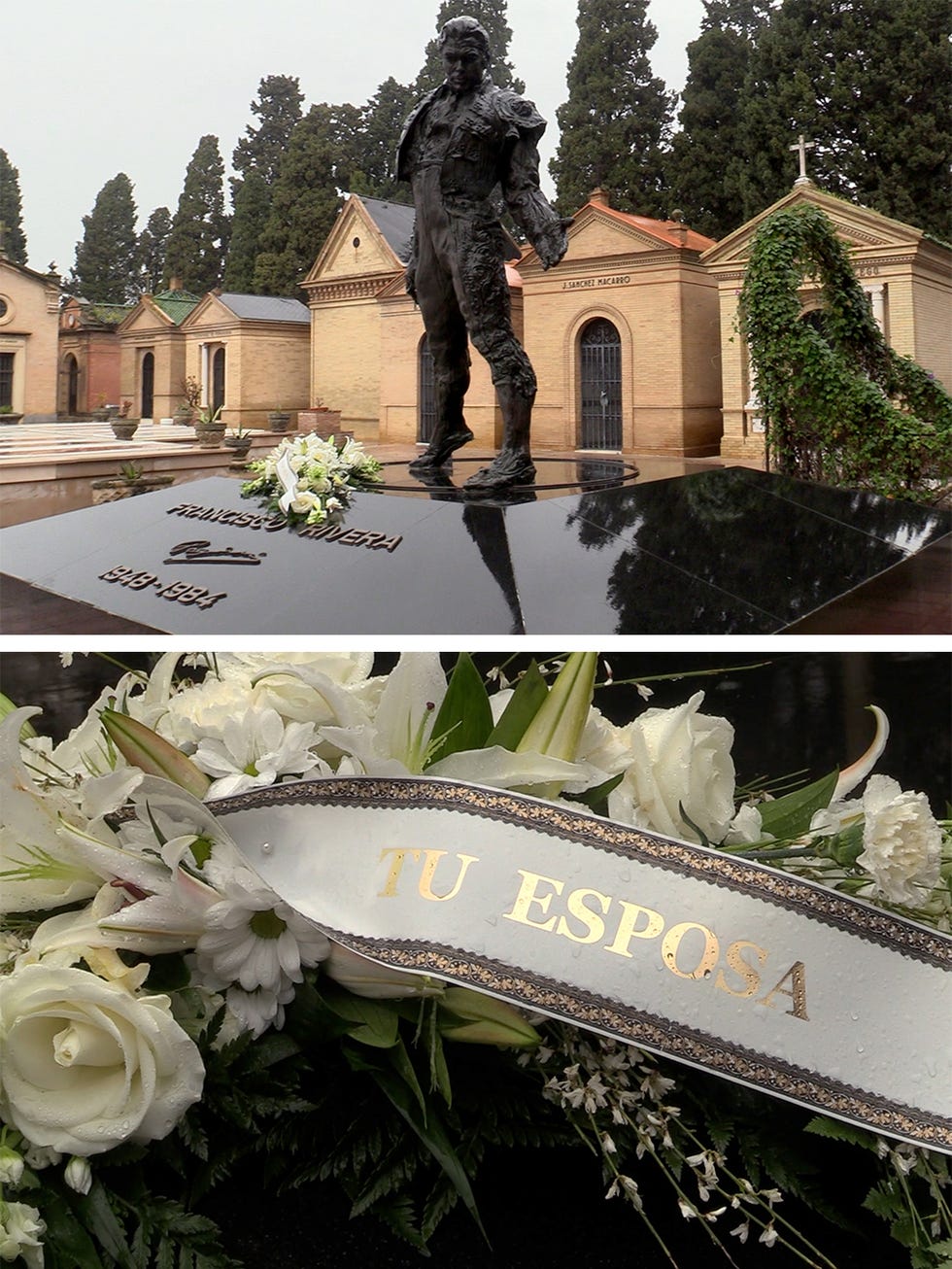 la tumba de paquirri con las flores de isabel pantoja