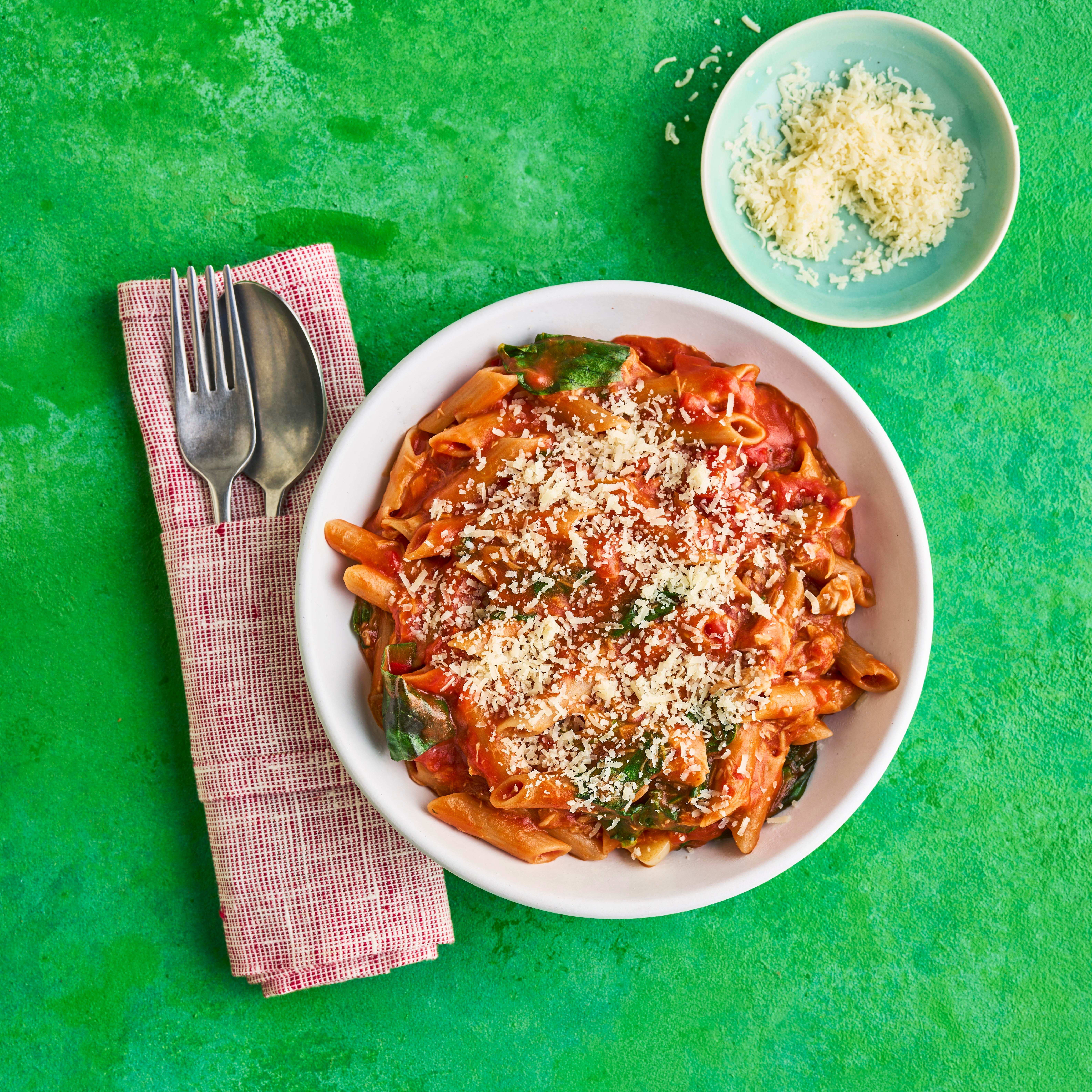 tuna penne arrabbiata