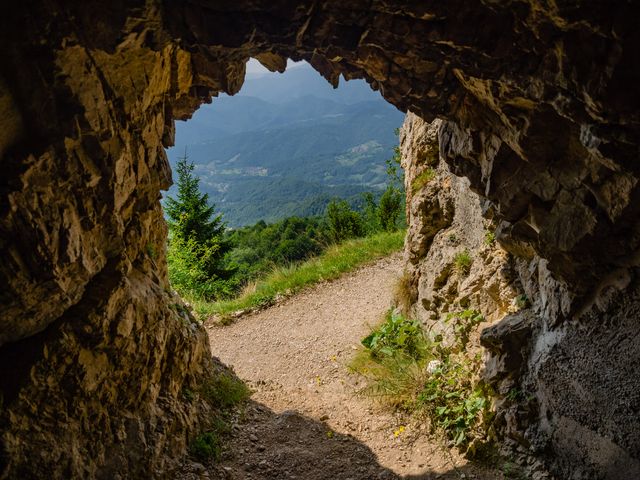 tunnel exit on road of 52 tunnels on the pasubio massif