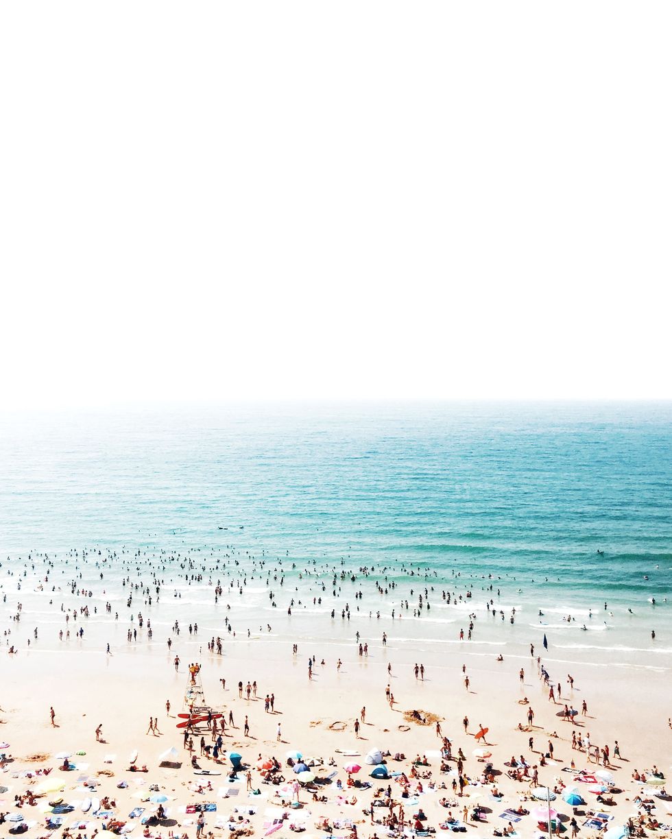 People on beach, Beach, Sky, Sea, Ocean, Shore, Coast, Summer, Water, Crowd, 