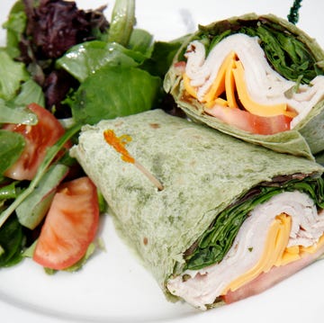 Turkey and ham wrap with salad turkey and ham wrap with salad