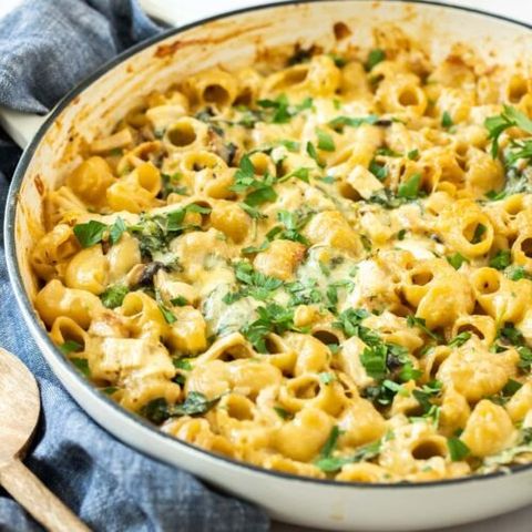 leftover turkey pasta bake with herbs