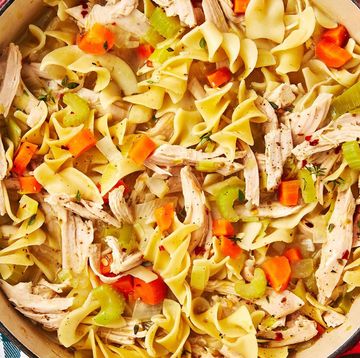 turkey noodle soup with carrots and celery